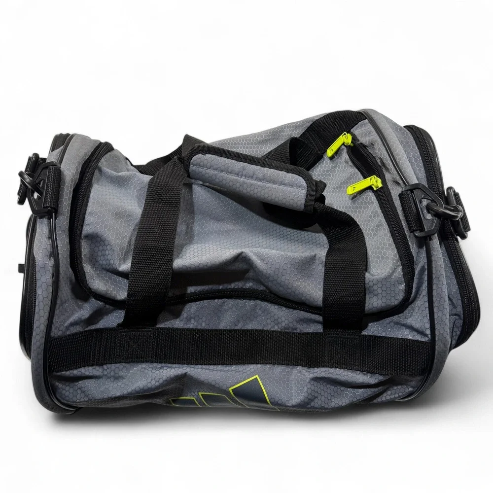 Adidas Duffel Bag Gray Hexagonal Pattern Gym Travel‎ Sportswear 19x11x10